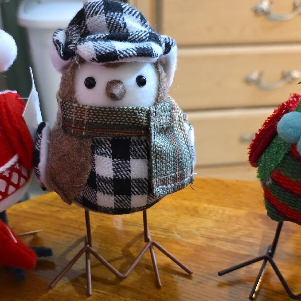 Target Holiday Owl Decor Set - Red, Green, Blue, Gray